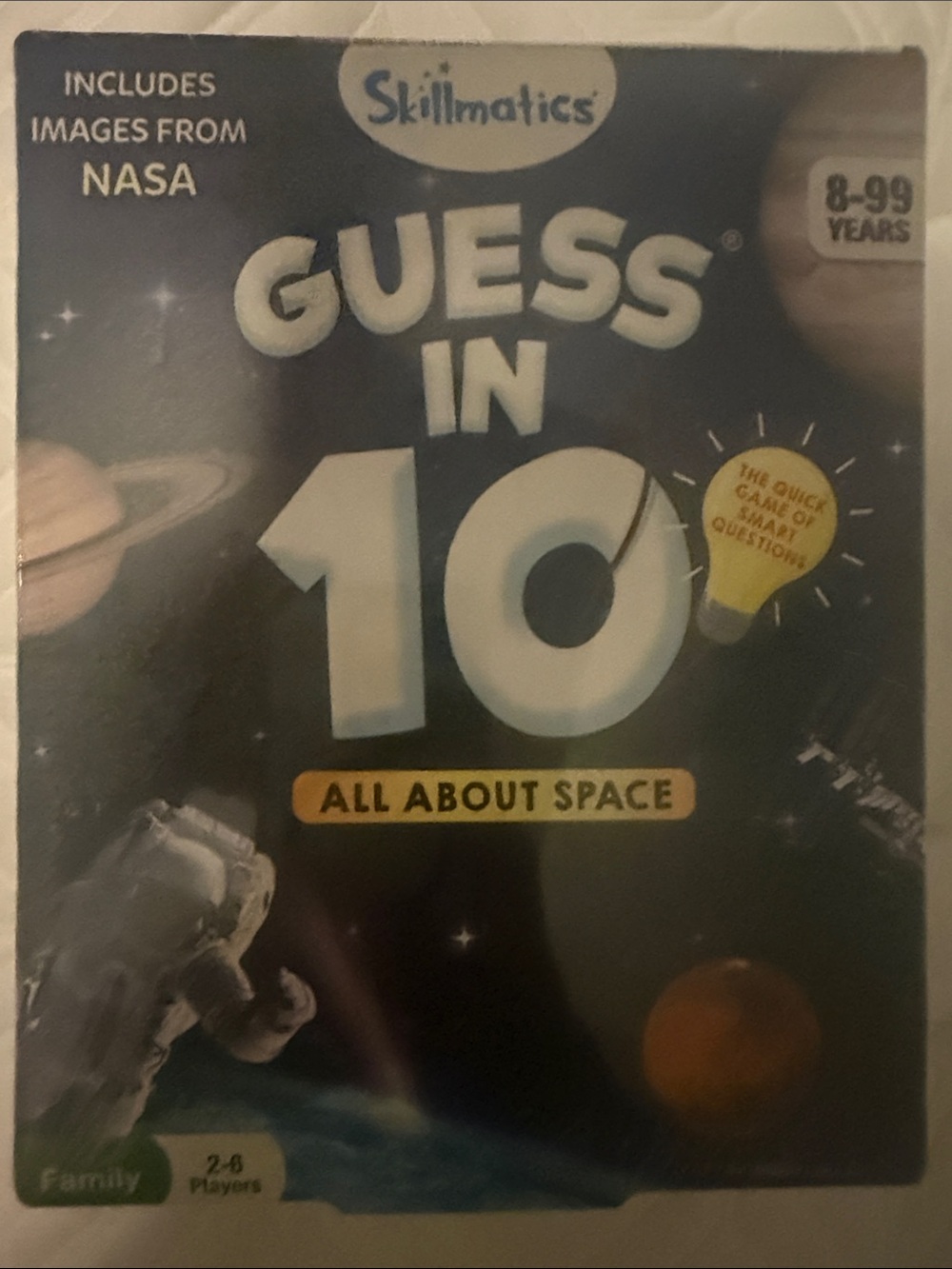 Space Trivia Card Game - Navy Blue & White